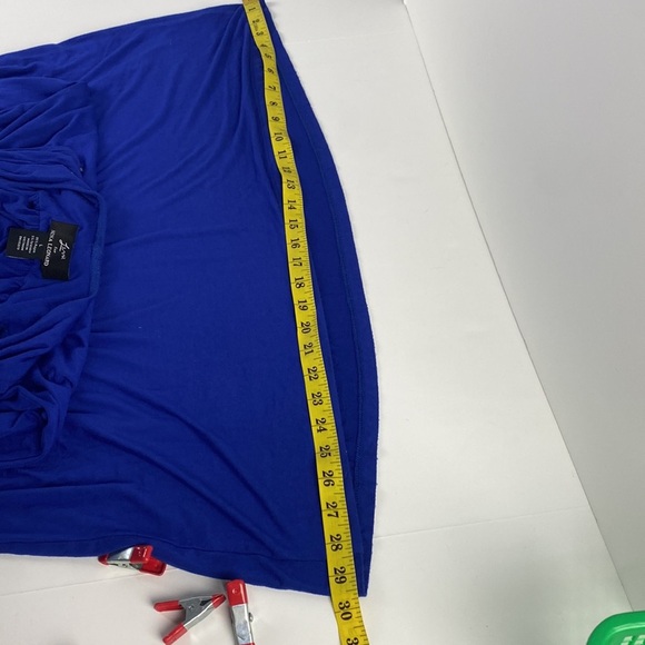 Royal blue maxi floor length beach halter vneck tie neck shift dress sz large - Picture 8 of 11